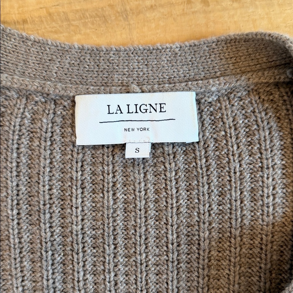 La Ligne - Chunky Knit Merino Wool Cardigan - Provence - Picture 5 of 9